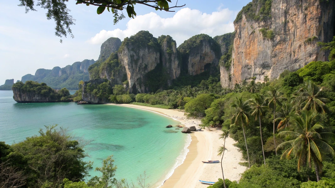 Railay Beach - גן עדן טרופי מבודד בין מצוקים מרהיבים