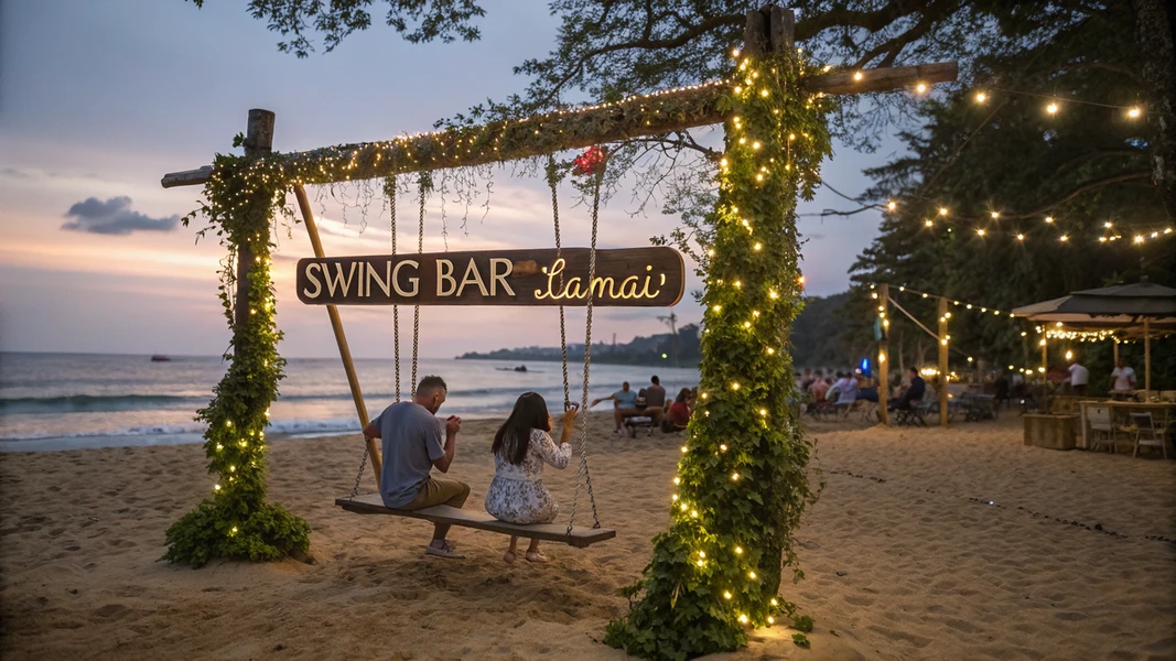 Swing Bar (Lamai) - בר חוף רומנטי עם נדנדות על החול ומוזיקה רגועה